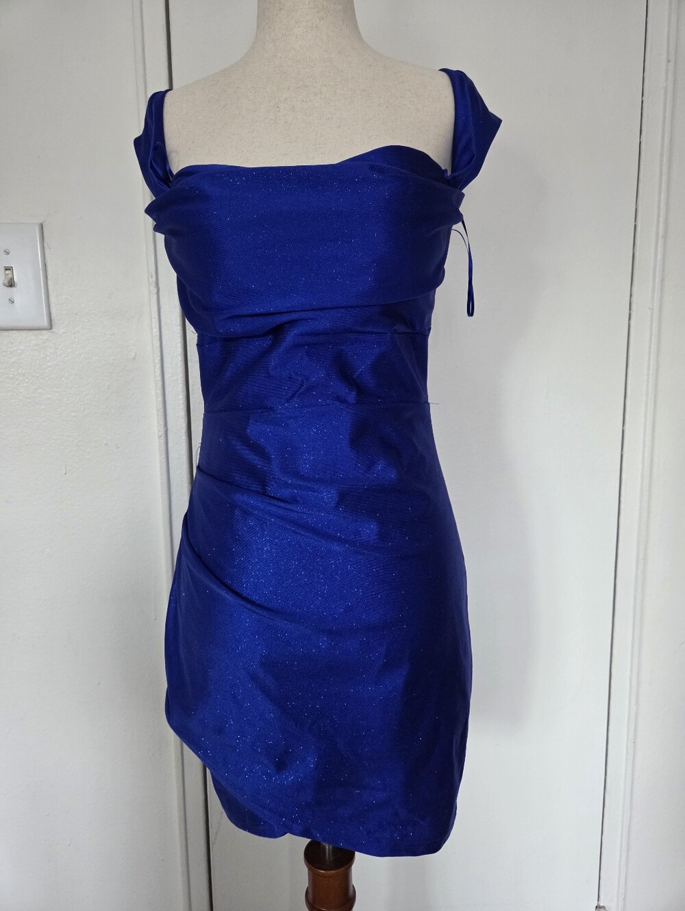 Windsor One-Shoulder Royal Blue Sparkle Cocktail Dress